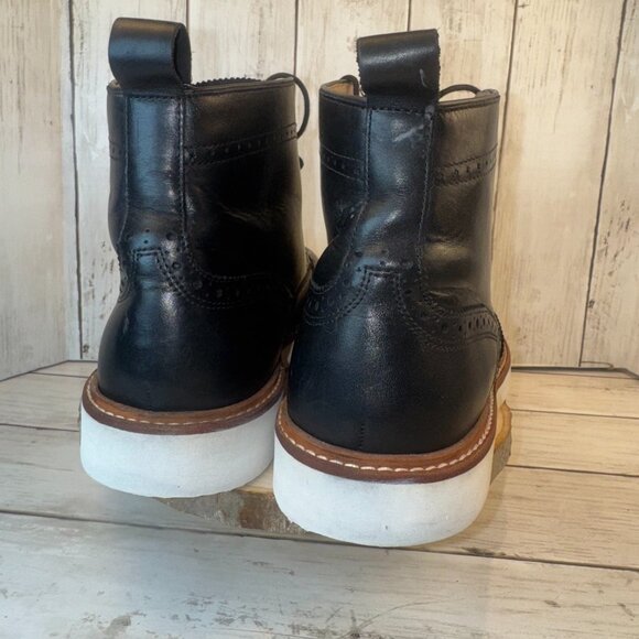 Ted Baker London Salino Black Leather Wingtip Brogue Boots US SIze 10 - Picture 5 of 11